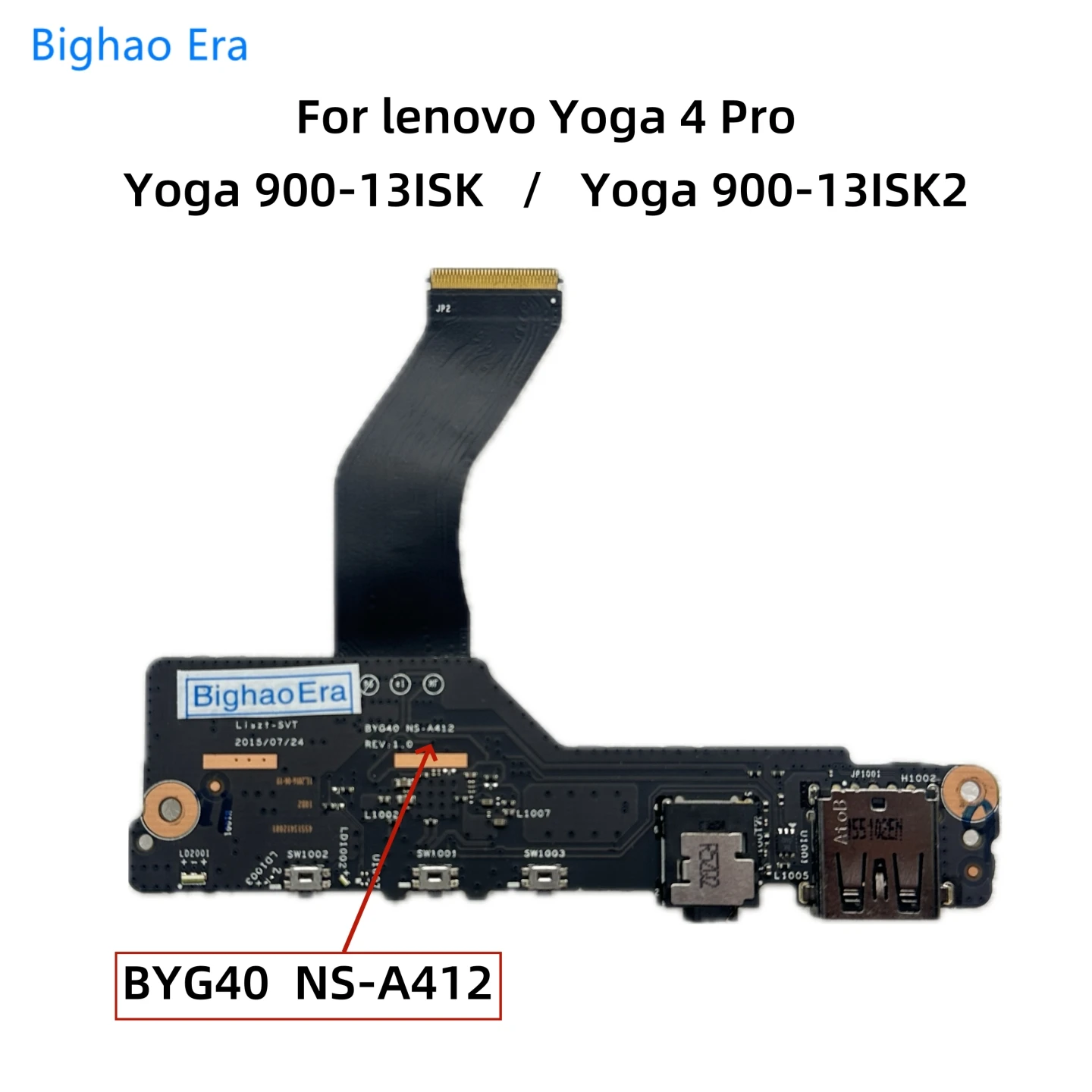 BYG40 NS-A411 NS-A412 For Lenovo Yoga 900-13ISK Yoga 900-13ISK2 Power Switch Board Laptop USB Audio Hdim Speakers SET PAIR