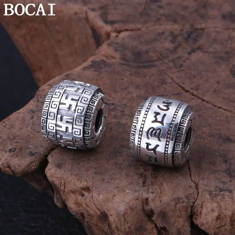 

BOCAI New S925 Sterling Silver Jewelry Vintage Fashion Six Character Mantra Ten Thousand Characters Pendant Selected Gift