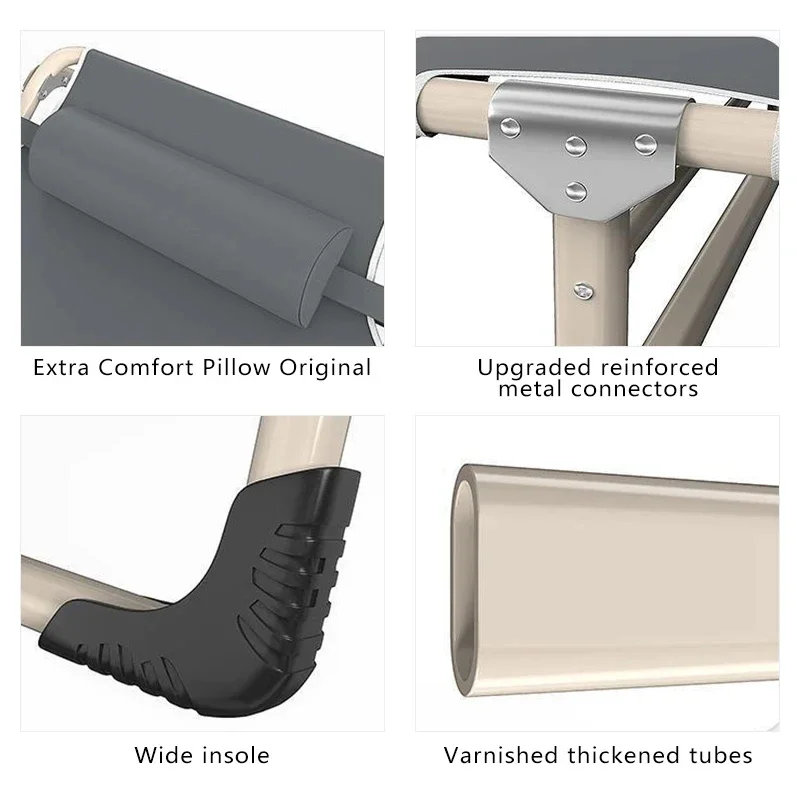 سرير خفيف الوزن قابل للطي، سرير تخييم محمول مع مسند ظهر متعدد المواضع، للتخييم في الهواء الطلق، والسفر ذاتي القيادة، والاستخدام المنزلي، مدمج