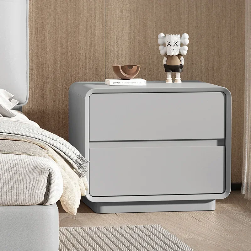 Stable Solid wood paint bedside table Household bedroom Small bedside storage cabinet