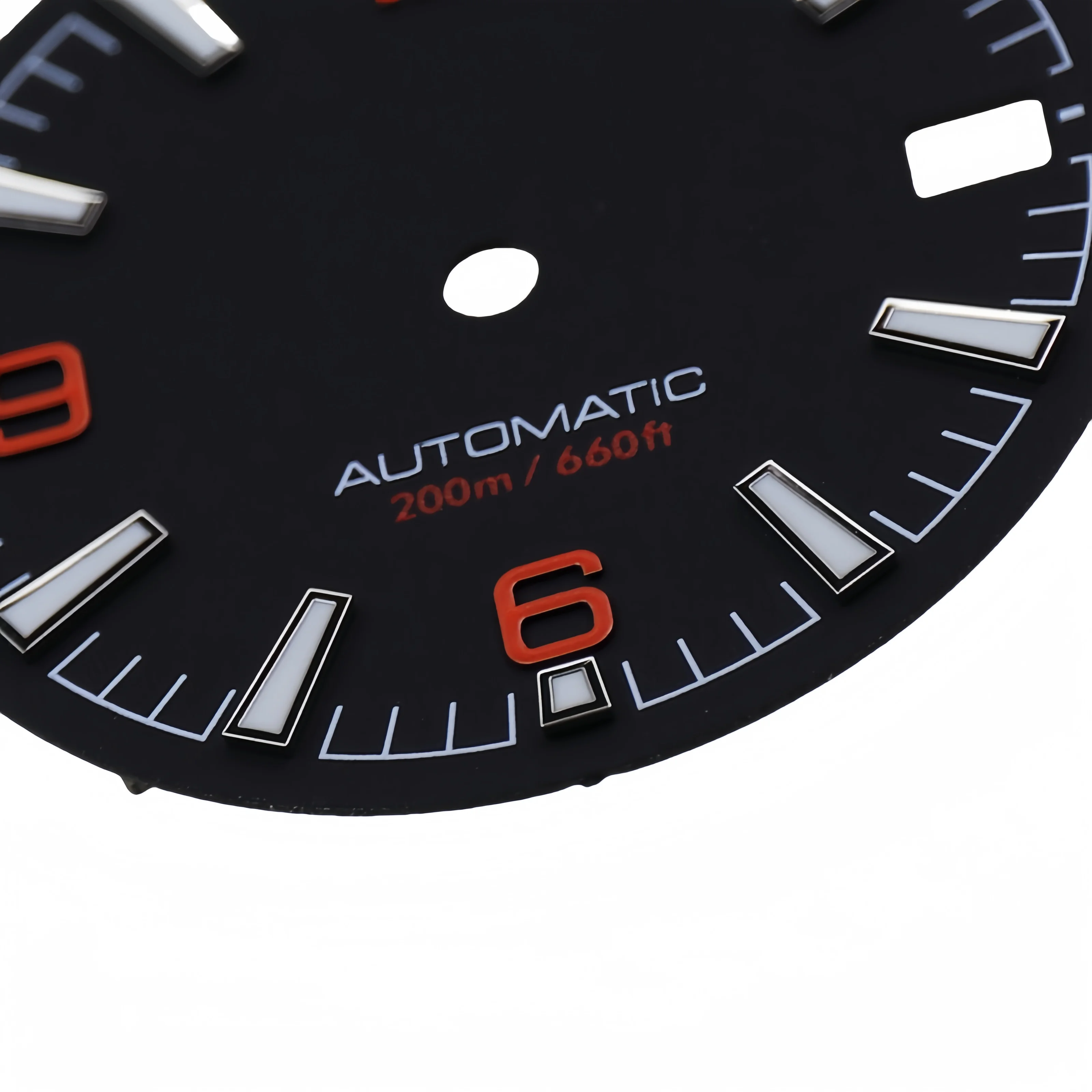 Quality Sea 600m Style Watch Dial With C3 Bgw9 Green Blue Luminous For Nh35 Nh36 Mechanical Movement Skx007 Case 28.5mm Dial
