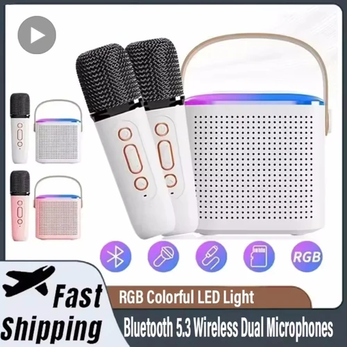 Altavoz Bluetooth portátil inalámbrico para Karaoke, Mini lámpara con micrófono, caja De sonido, música, columna pequeña Caixa De Som Bocina