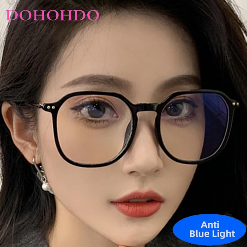 

Fashion Retro Luxury Round Frame Rivets Decoration Blue Light Blocking Glasses Women Computer Play Games Eye Protection Eyewear