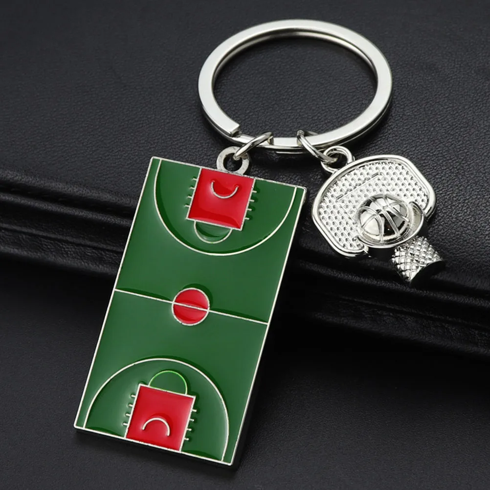 

2Pcs Basketball Court Keychain Creative Decorative Pendant Bag Charm Simulation Sports Fan Gift Decorative Key Chain