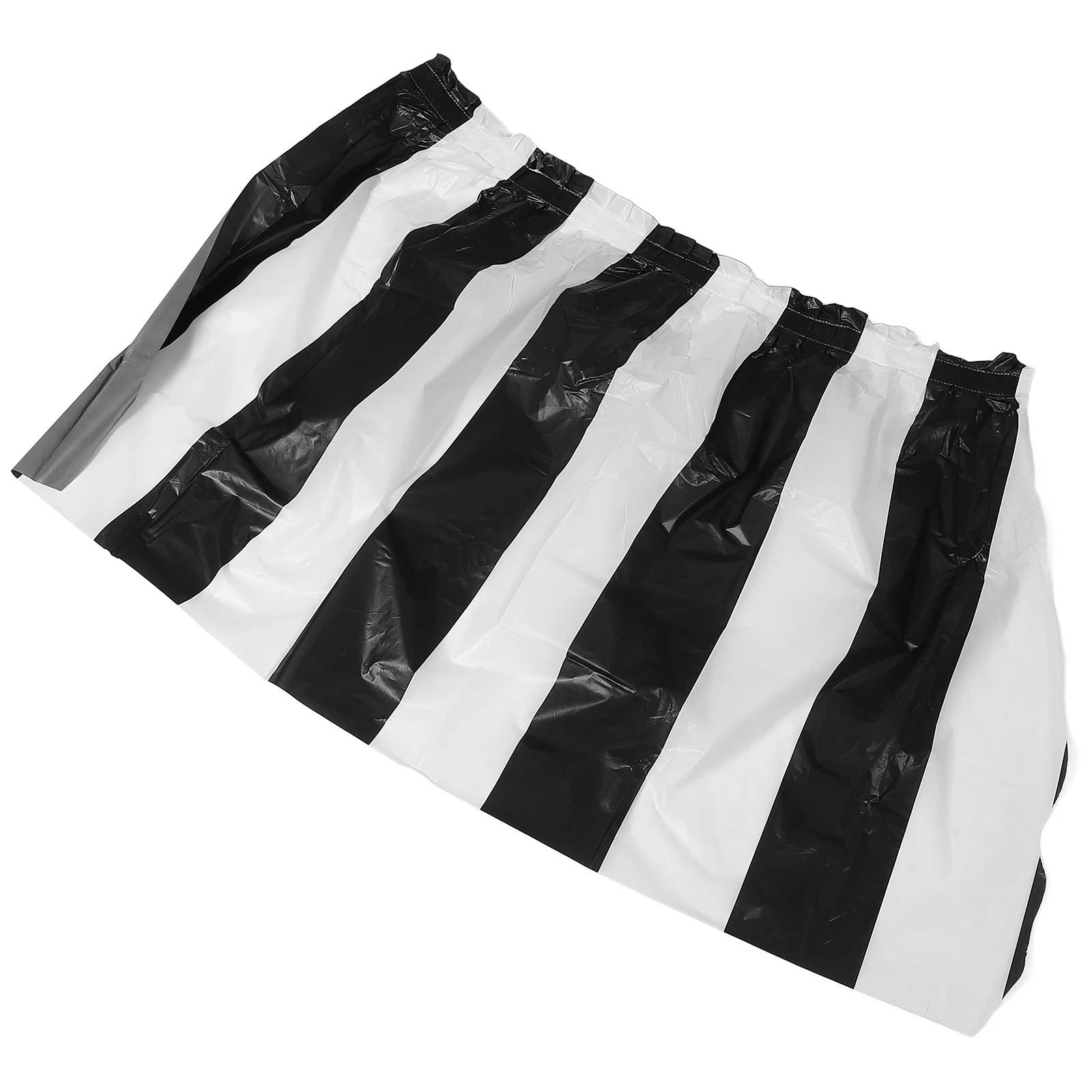 

Waterproof Plastic Table Skirt Festive Stripe Design for Birthday Party Holiday Festival Rectangle Table Decorative Skirt Party