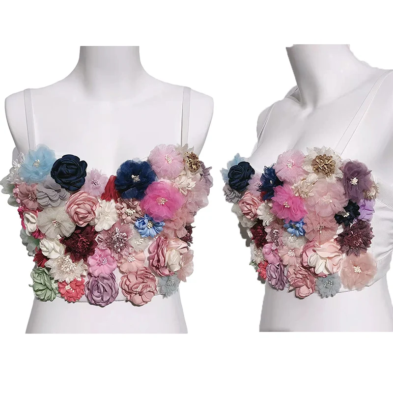 

Flower Halter Wrap Outer Wear Vest Vest Short Section Oceanarium Mermaid Deep Sea Show Bikini Corset