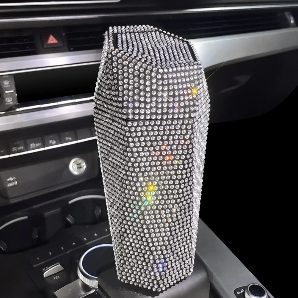 

Mini Car Trash Can Rhinestone Bling Decorative Auto Garbage Bin with Lid Vehicle Trash Container Auto Garbage Bin