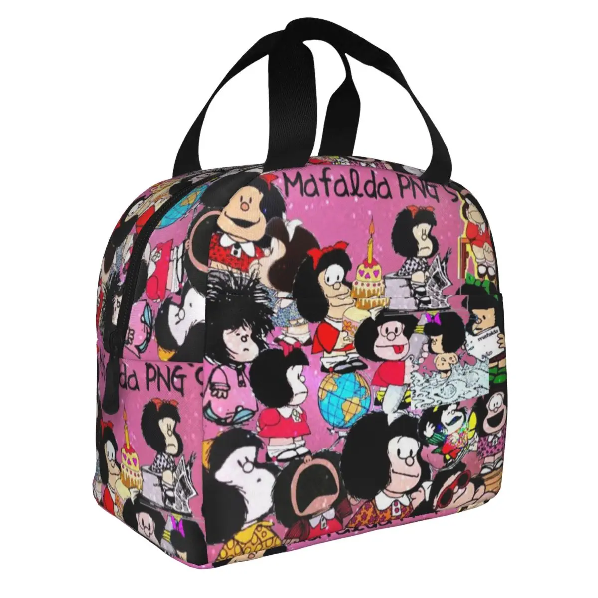 Mafalda Insulated Lunch Bags Thermal Bag Lunch Container Cartoon Dog Leakproof Tote Lunch Box Food Storage Bags Office Travel