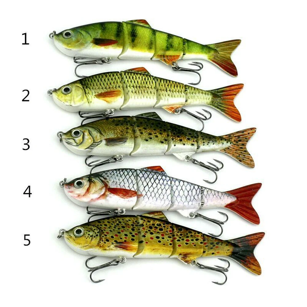 

16g 12cm Multi Section Plastic Simulation Fake Fish Lure Boxed Double Hook Fishing Bait Bait Perch Pike Black Fish Applicable