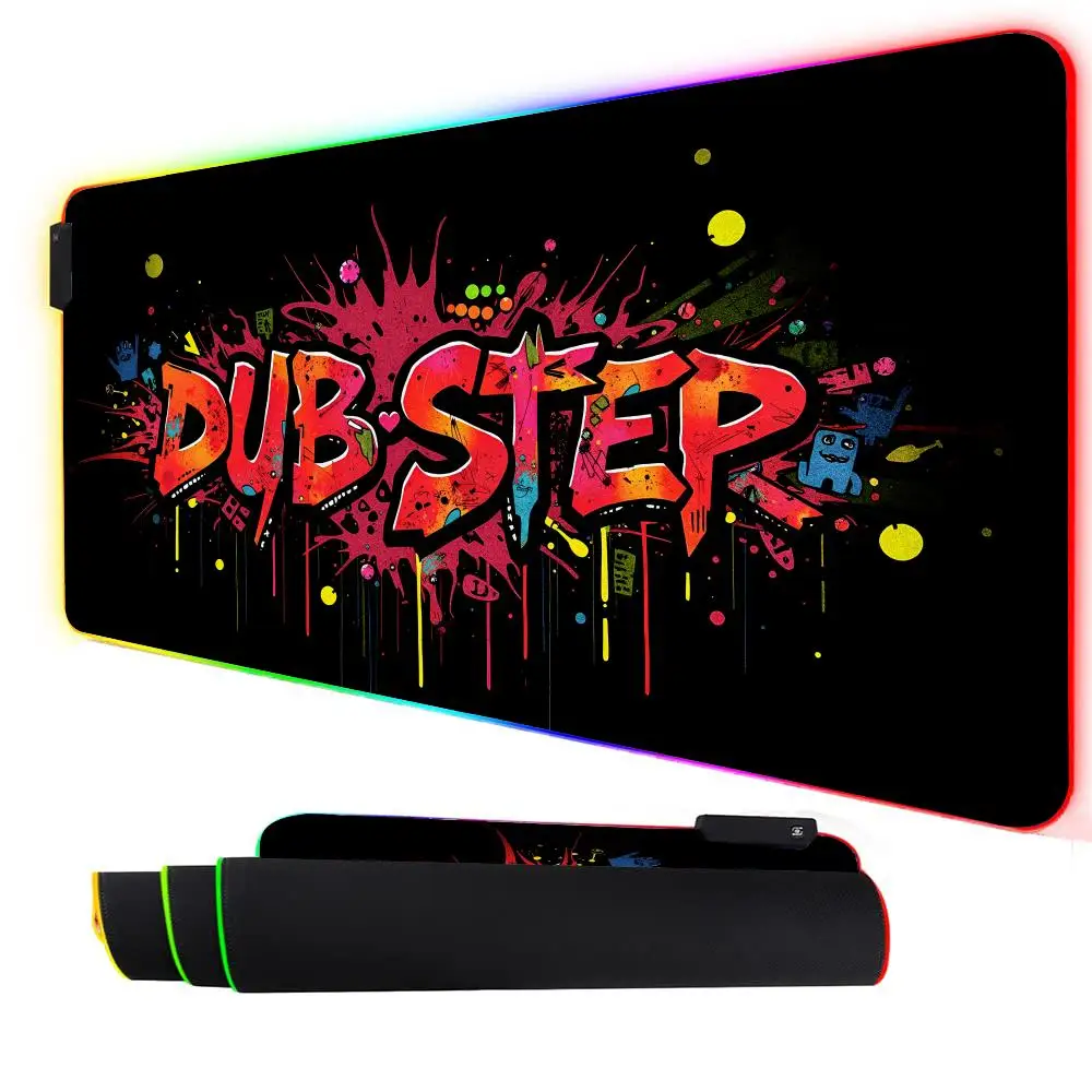

RGB Mouse pad Graffiti style illustration LED glow gaming mat rubber anti-slip Desk Mat pc accessories Gaming keypad mousepad