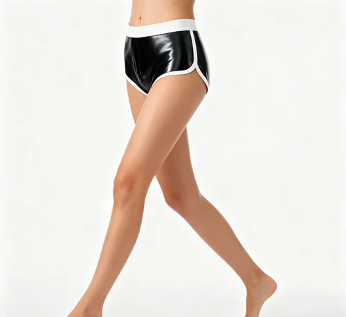 

Latex Rubber Catsuit Halloween Masquerade Handmade Custom Cosplay shorts Party Black&White