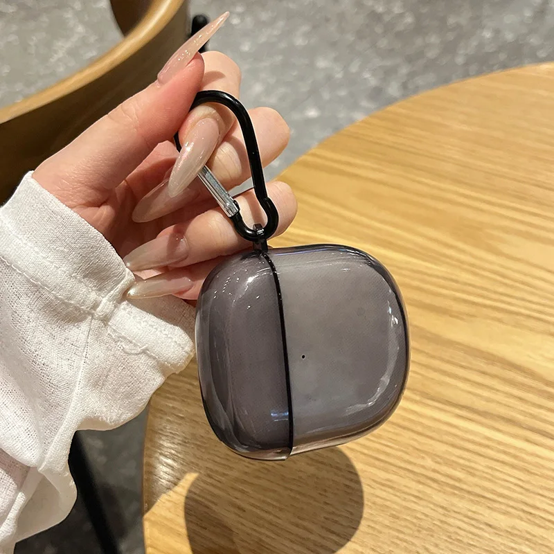 Smoky Transparent Case for Bose QuietComfort Ultra(2nd Gen)/QC Ultra Earbuds Shockproof Soft TPU Thin Cover with KeyChain