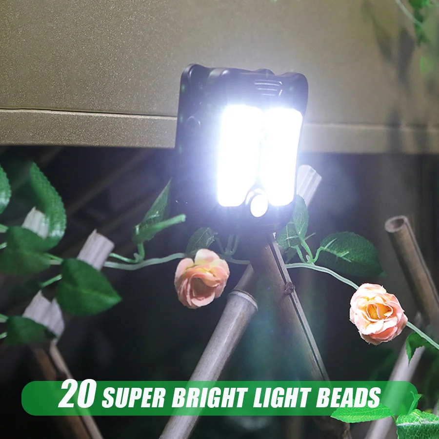 

Camping Solar Garden Outdoor Lights Clip Light Waterproof Motion Sensor Camping Lamp Rechargeable for Landscape Wall Decoration