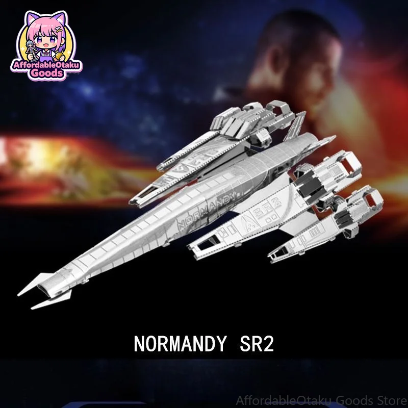 Нормандский космический корабль SR2, 3D-металлический пазл из нержавеющей стали, средней сложности, без клеи, набор для сборки своими руками, мини-космический фрегат, подарок для взрослых.