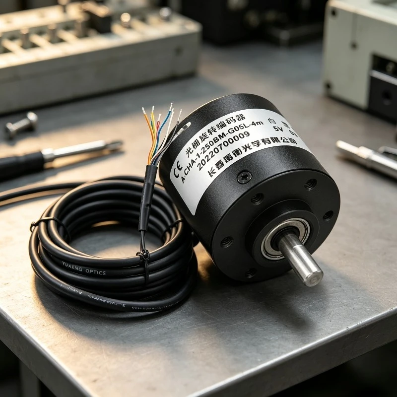 High Precision Industrial Incremental Rotary Encoder A-CHA-1-250BM-G05L 4m Cable Solid Shaft for Servo Motor