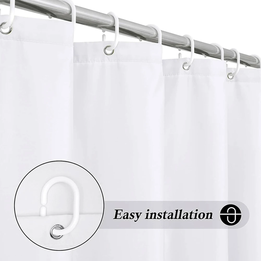 

Shower Curtain 180x200cm White Polyester Bath Tub Curtains Washable Decor Bathroom Shower Curtains For Bathrooms Easy Install