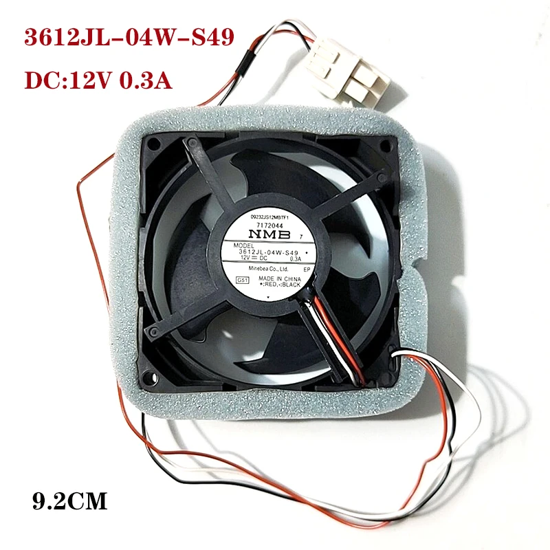 Refrigerator Cooling Fan for NMB-MAT 3612JL-04W-S49 12V 0.3A 9.2cm Refrigerator Accessories