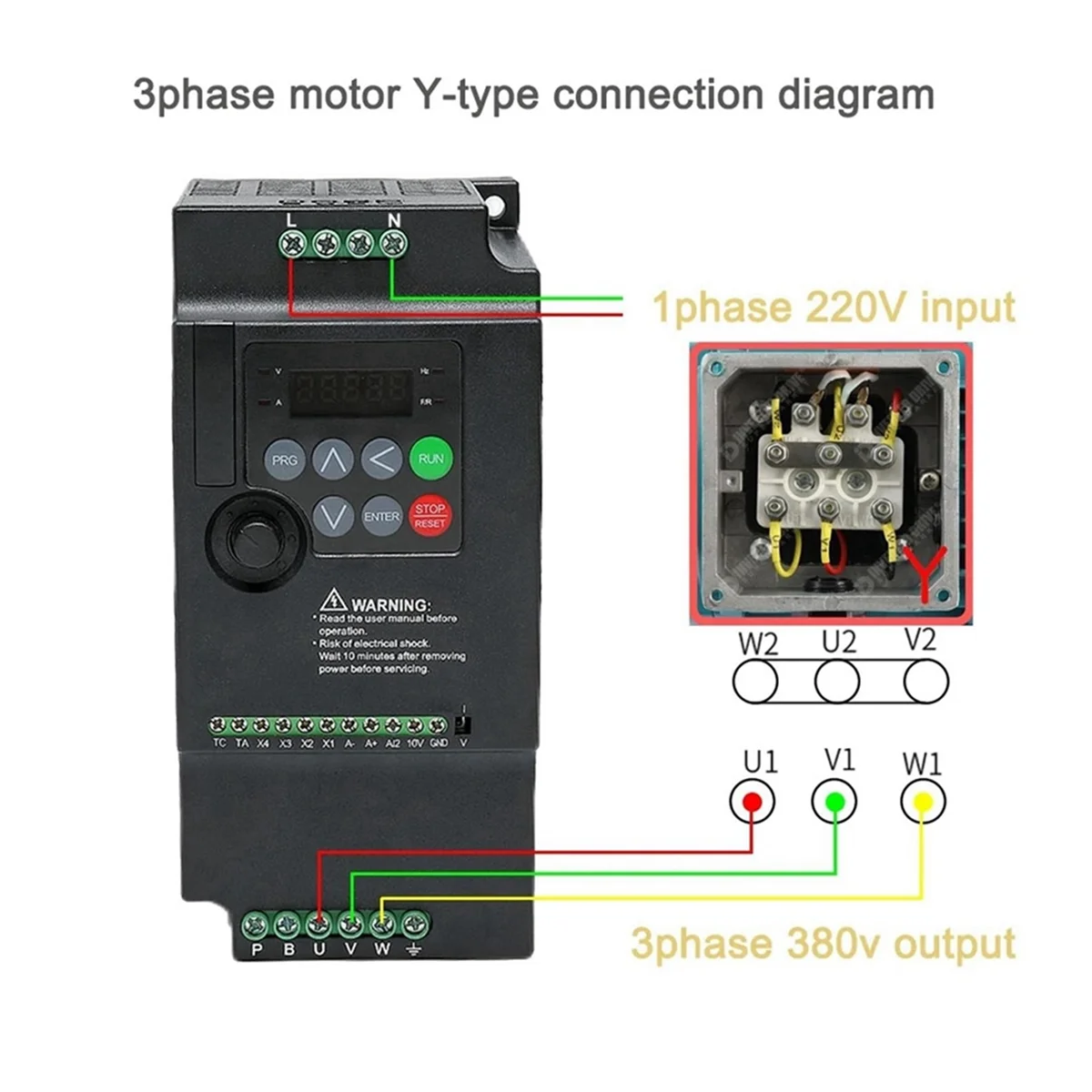 VFD Frequency Converter 220V to 380V Single Phase Input Three Phase Output Inverter 1.5KW Motor Speed Controller