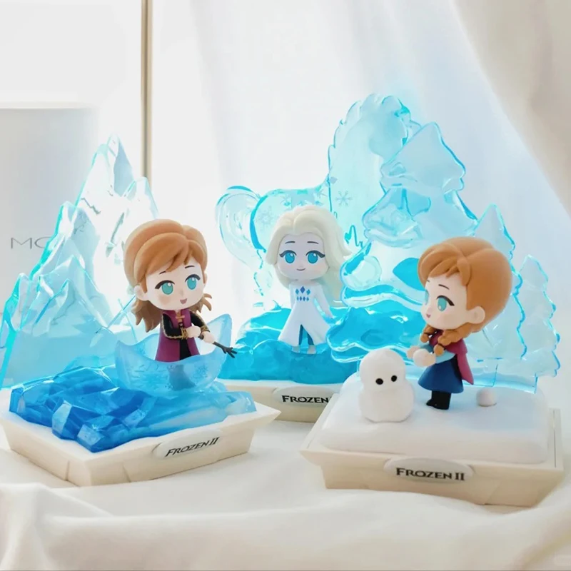 

Genuine Disney Frozen Blind Box Aurora Dream Series Emit Action Figure Trendy Toy Customized Model Gift Ornament Night Light