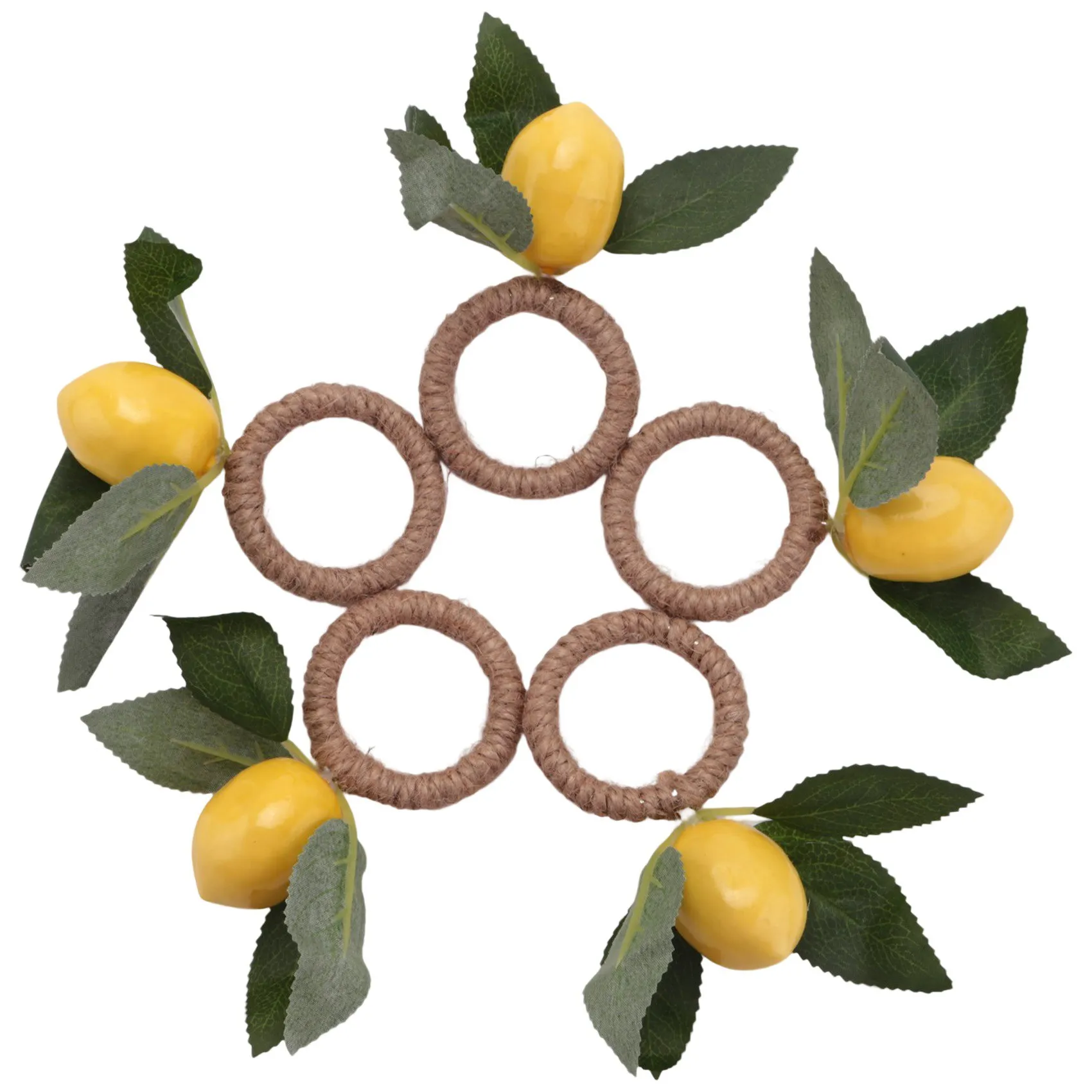 Lemon Napkin Rings Set Lemon Vine Napkin Rings Dinning Table Setting Napkin Holder for Home Dining Table Holiday Decor