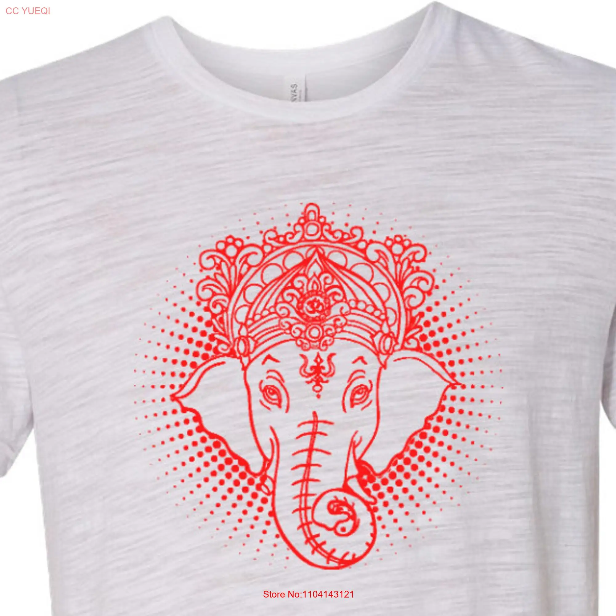 Red Iconic Ganesha Men's Yoga Burnout T Shirt REDICONIC 3650 long or short sleeves