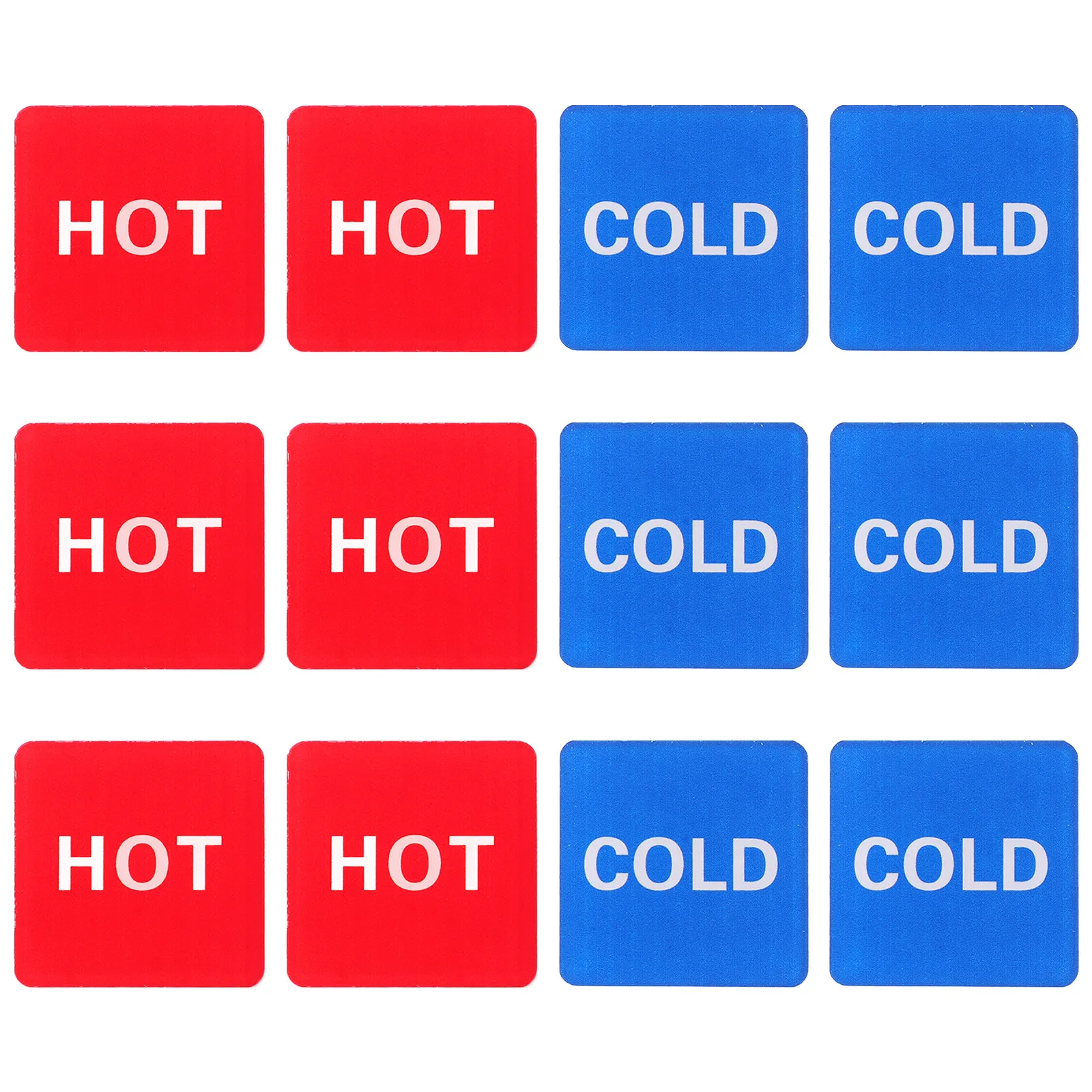6Pairs Hot Cold Water Heater Label Acrylic Self-Adhesive Stickers for Faucet Shower Bathtub Kitchen Bathroom Business
