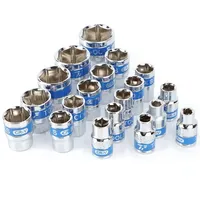 8-36mm 1/2 Inch CR-V Steel Anti-rust Treatment Ratchet Wrench Socket Blue Drive Short Hex Sockets for Nut Removal