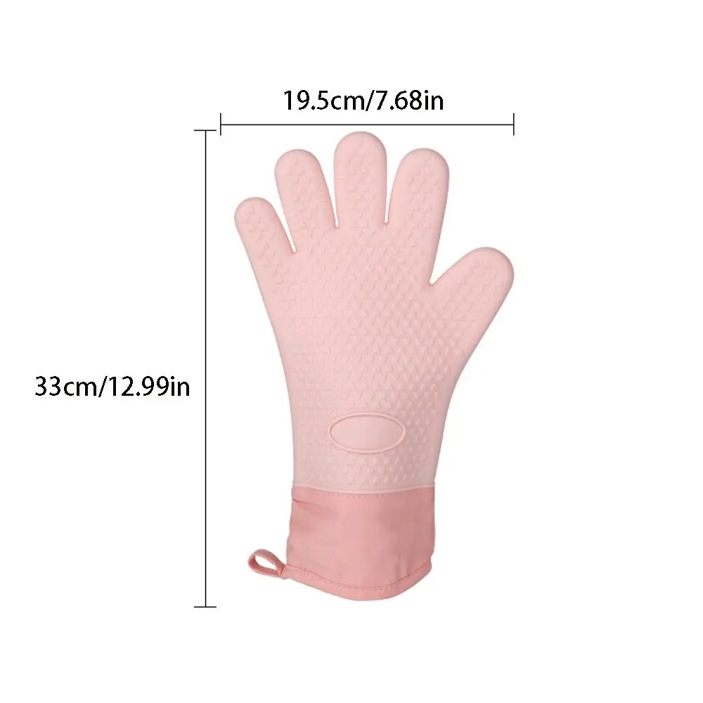 Baking Utensils Double Layer Oven Gloves Heat Resistant Anti-Scalding Baking Gloves Silicone Flexible Oven Mitts Cooking
