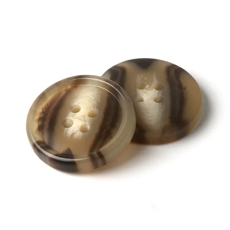 50Pcs 4-Holes Classic Brown/Black Resin Buttons for Jacket Trench Coat Sweater with Timeless Design Sewing accessories wholesale