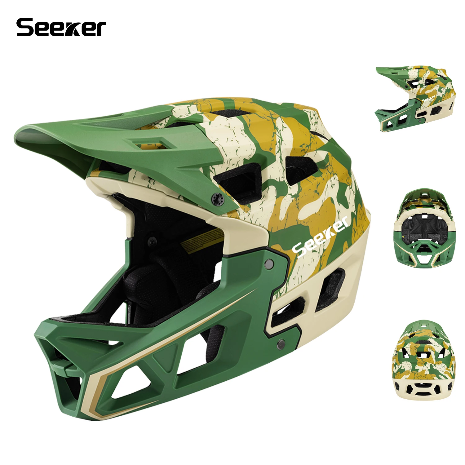 

Seeker mountain bike camouflage off-road full-face helmet lightweight outdoor downhill bicycle riding safety equipment
