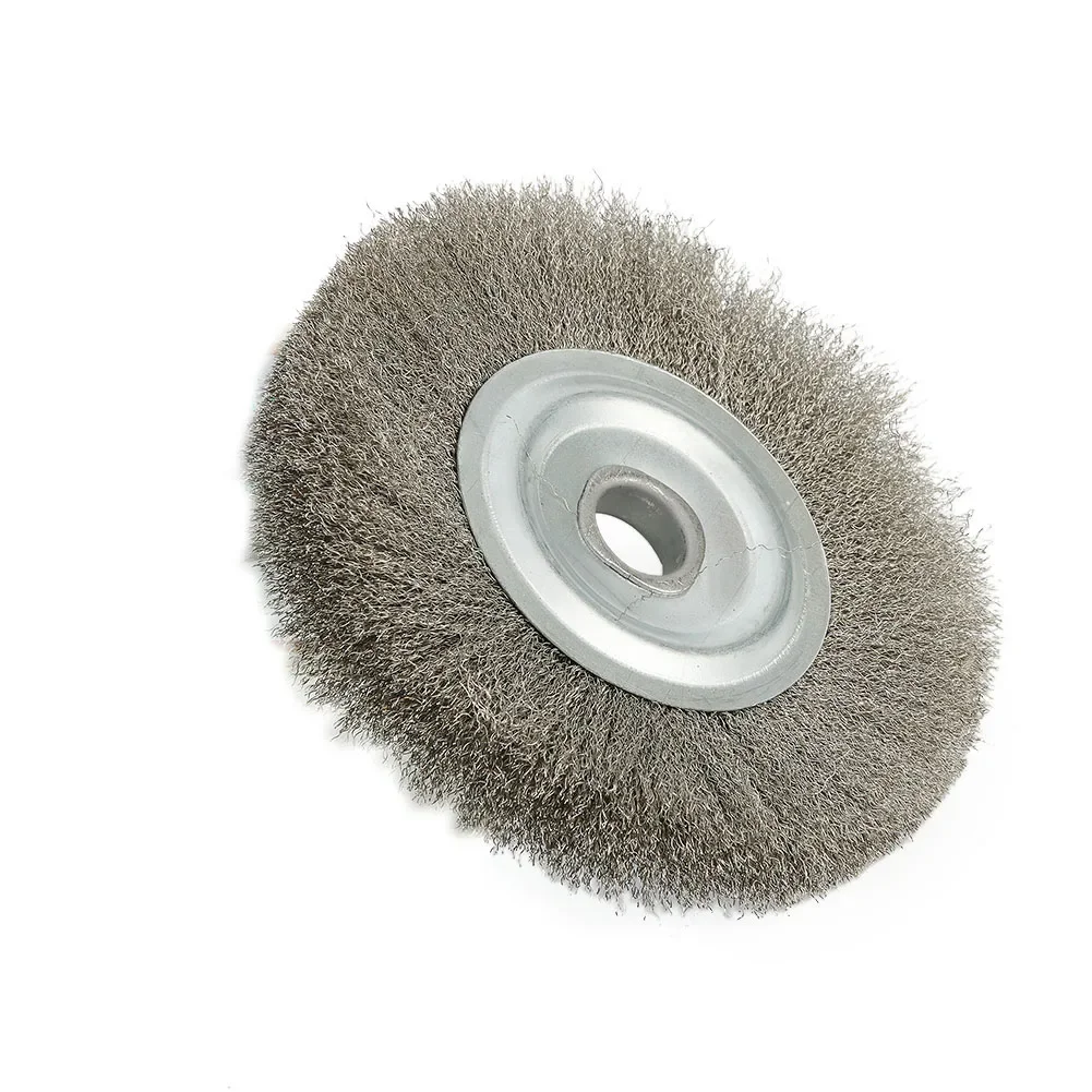 Derusting For Metal Deburring Bench Grinder Cleaning Polishing Wire Wheel Brush 16mm Hole 5inch Abrasive Crimped