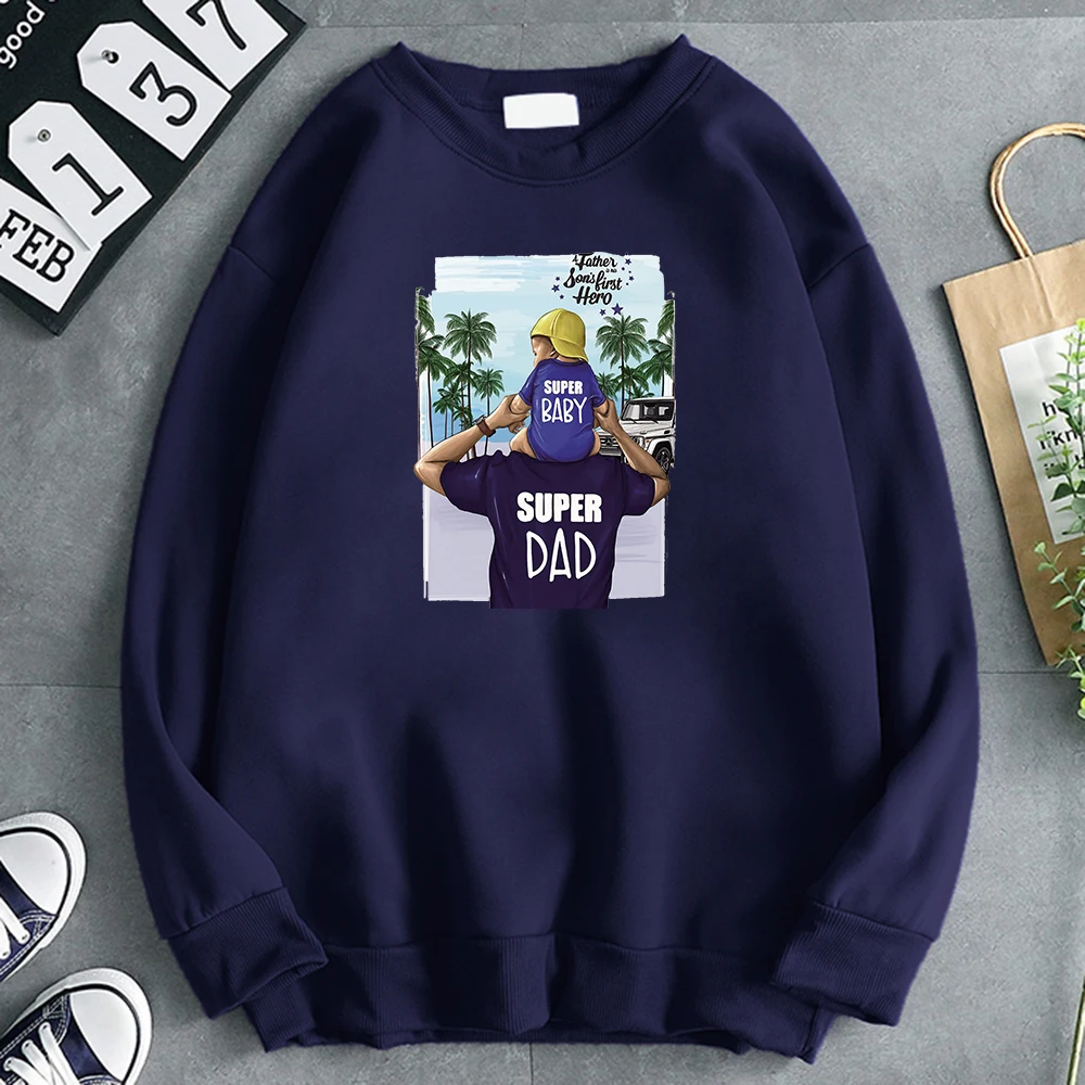 Hoodie Father And Happy Baby Printing Hoody Fashion Man Harajuku Vintage Sweatshirts For Men Streetwear Hip Hop Gym Clothing