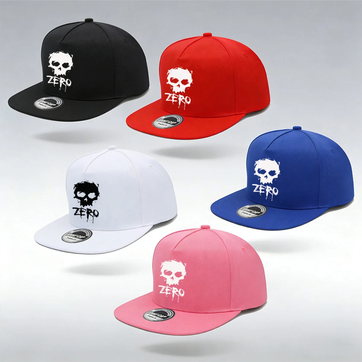 1/2PC Skull ZERO Graffiti Printed Flat Edged Snap on Hat, Hip Hop Style Baseball Hat, Suitable for Casual Men and Women
