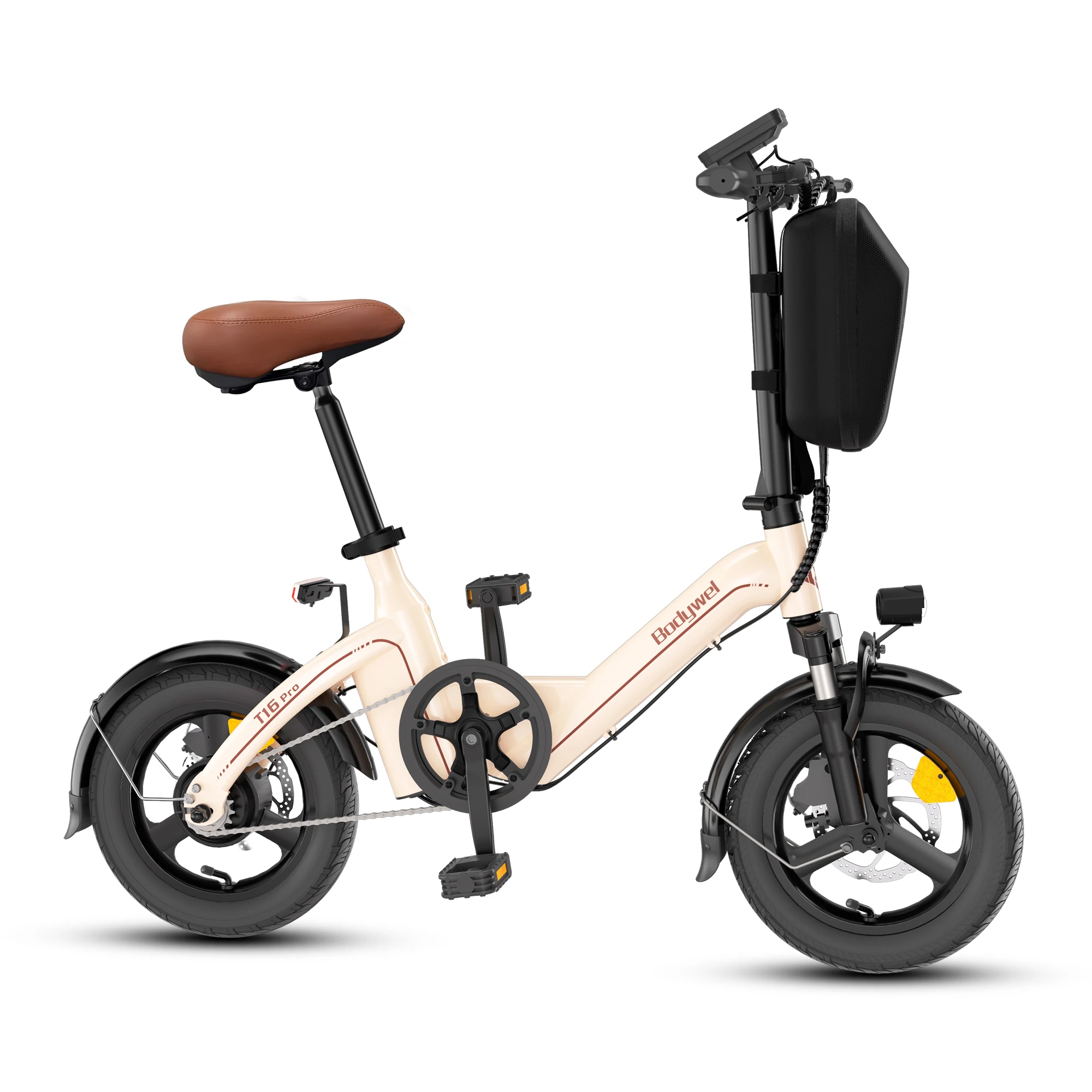Bodywel T16pro Opvouwbare Elektrische Fiets 14 Inch Mini Opvouwbare Elektrische Fiets 36V 10AH E-bike voor Volwassenen met Trapondersteuning Buiten EUStoc