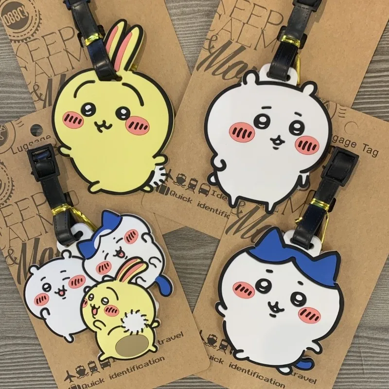 Miniso Chiikawa Hachiware Bagagelabel Schattig Bagagelabel Cartoon Koffer Identiteitskaart Adresclip Bagage Instappen Draagbaar Cadeau