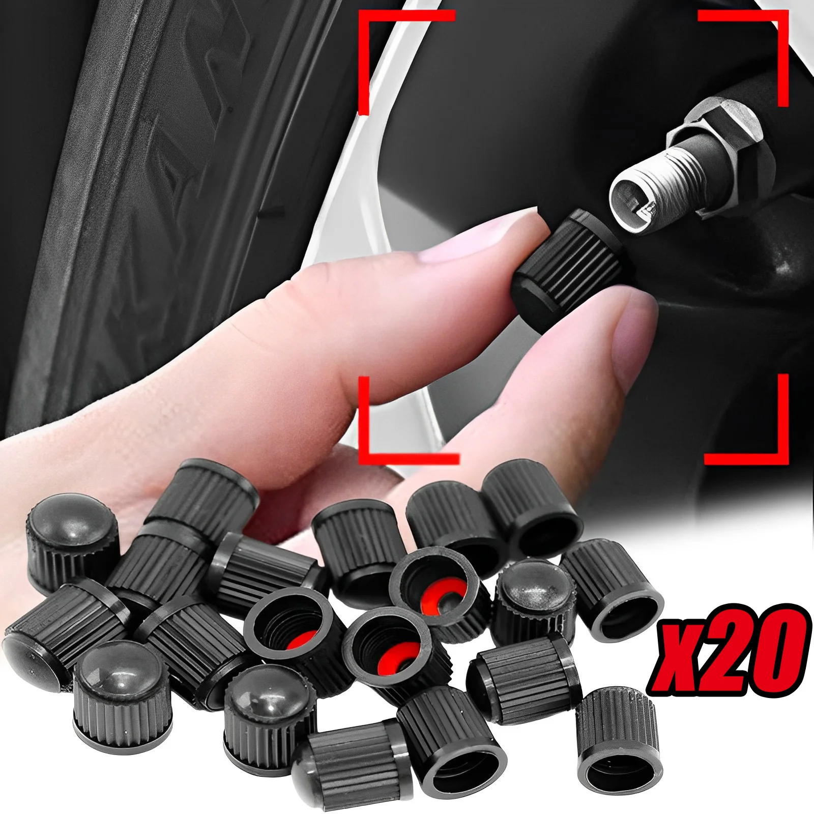 

20Pcs Tire Air Valve Caps Plastic Dustproof Wheel Valve Caps Car Tire Valve Caps Auto Bike Bicycle Truck Motorcycle Accessories