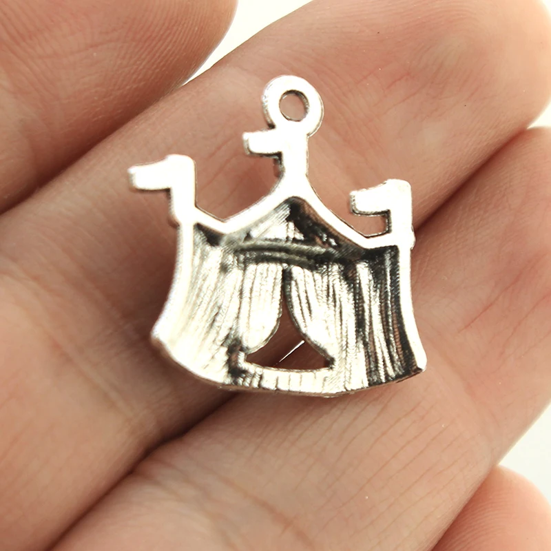 12pcs 22X21mm Antique Tibetan Silver Color Charms DIY Bracelet Necklace Pendant Accessories Circus