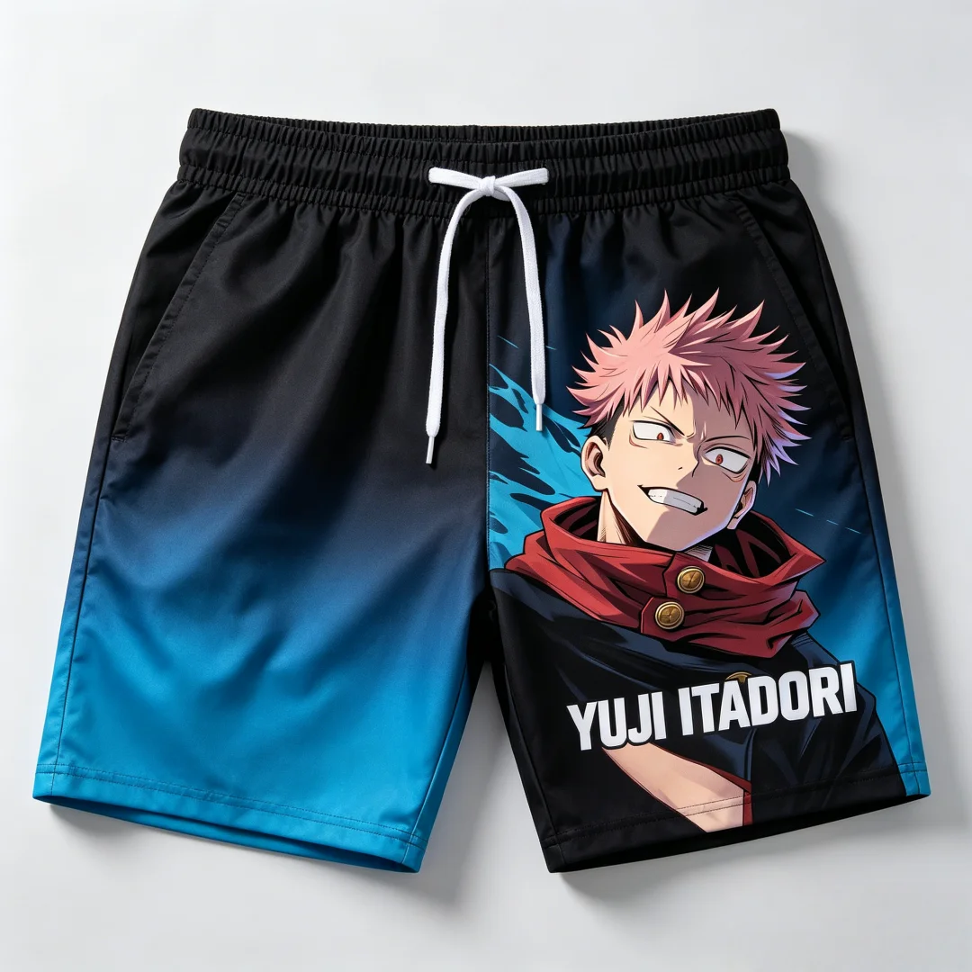 New Hot Sale Jujutsu Kaisen Anime Print Shorts Casual Loose High-quality Trendy Graphic Summer Quick Dry Breathable Sports Pants