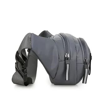 Men Canvas Fit Waistpack Mobile Fanny Waist Packs Men's Sports Outdoor Leisure Running Anti Theft Ultra Thin Invisible Waist Bag 4