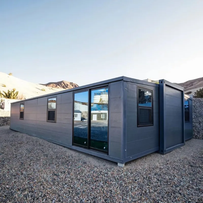 Casa Contenedor de Acero Plegable, Portátil, de 2 Dormitorios, 40 Pies, Moderna, Prefabricada, Modular, Expandible, de Instalación Rápida para Hotel