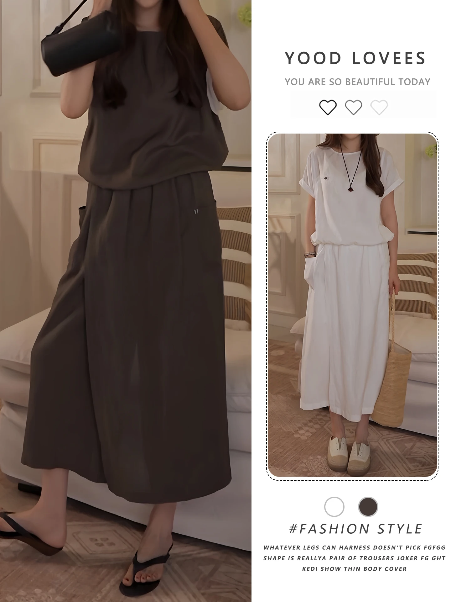 

Korean Style Casual Loose Short Sleeve T-Shirt Set for Women Summer 2026 Slimming Top And Skirt Outfit Hot Girl Look