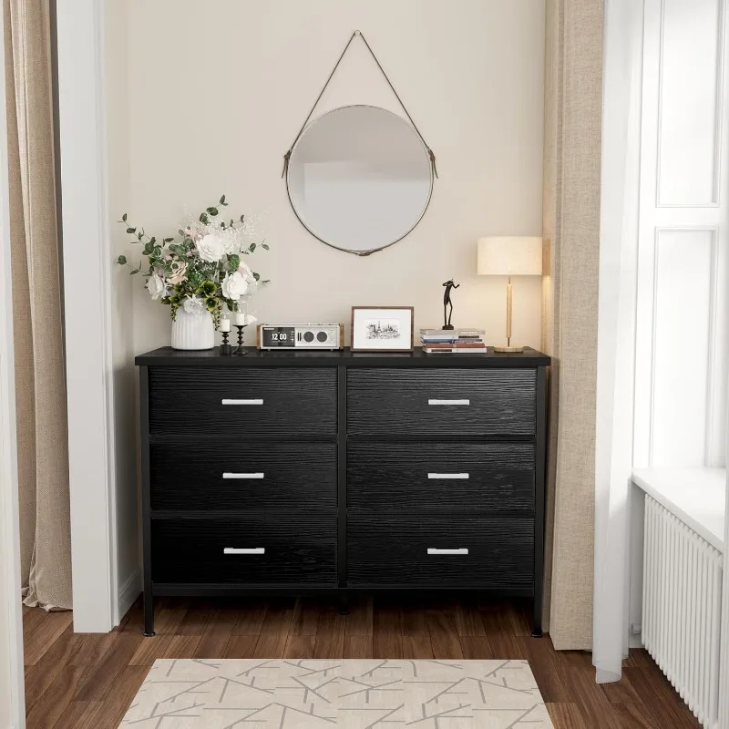 Dresser for Bedroom 6 Drawer,Wide Dresser TV Stand for 50