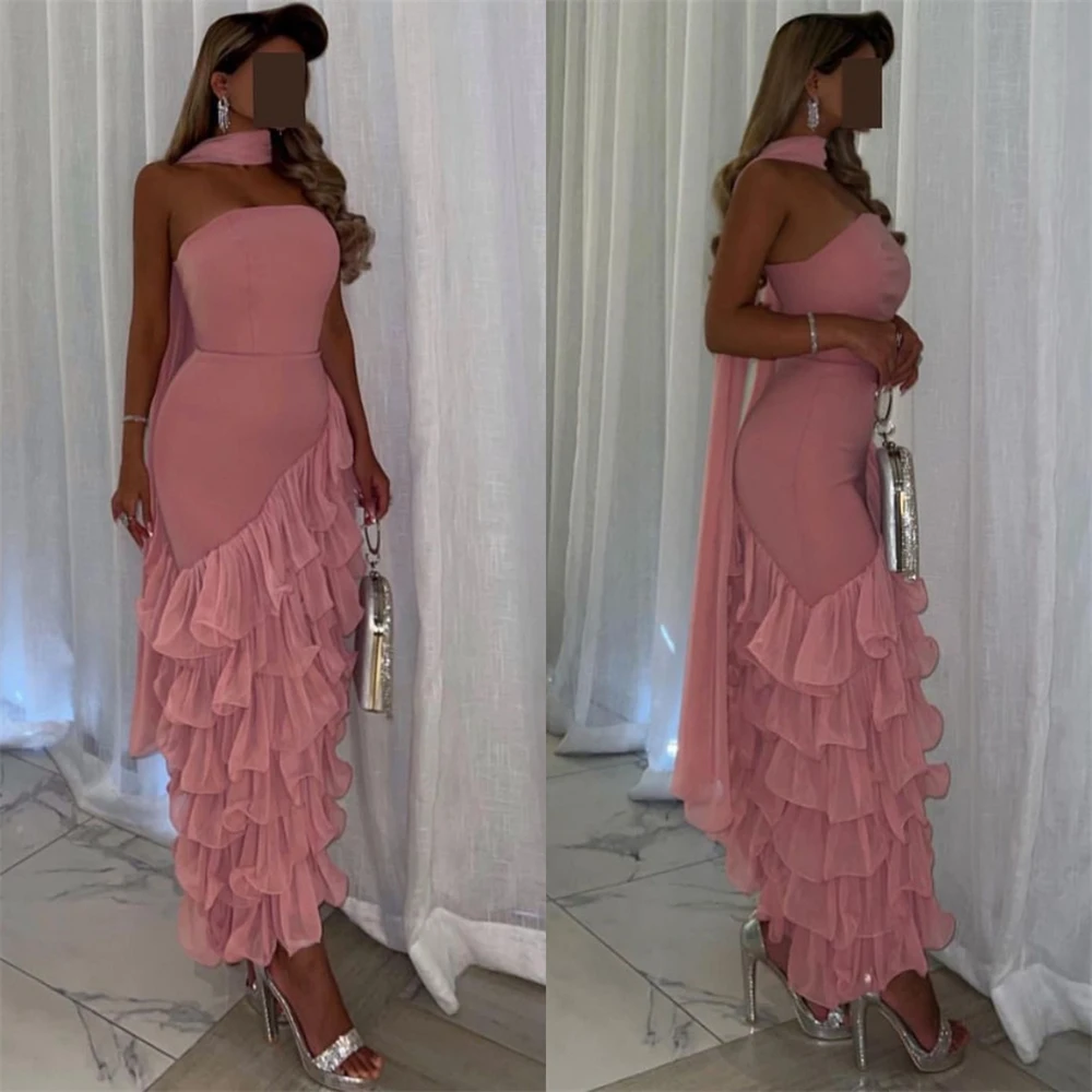 

Prom Dresses High Quality Strapless Sheath Cocktail Fold Draped Satin Occasion Evening Gown robe pour cérémonie de mariage