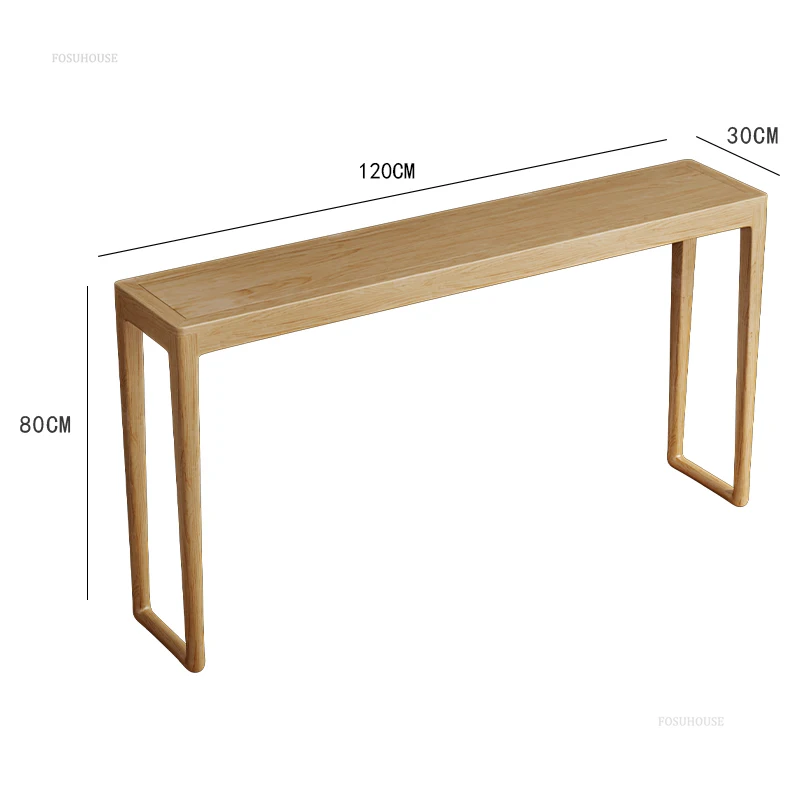 Solid wood main console Home long corridor table Light luxury ultra-narrow strip luggage Living room main console
