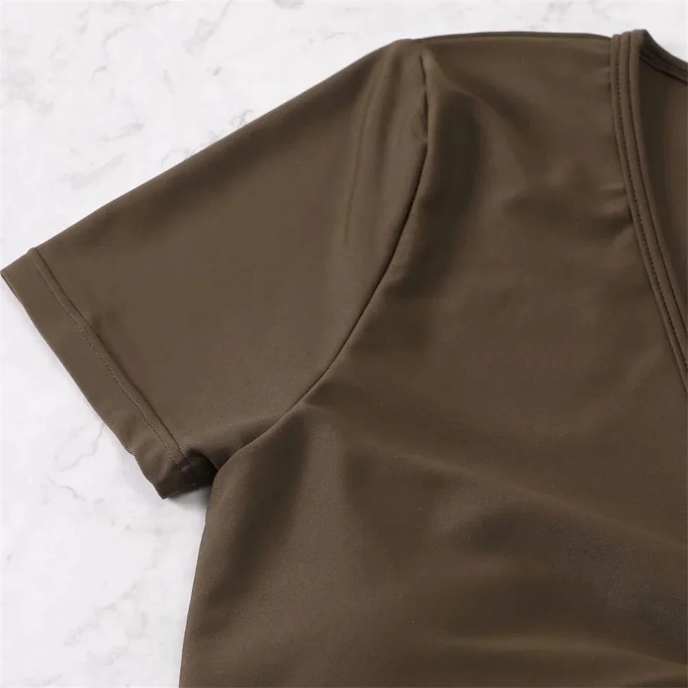 Brownness conjuntos de biquinis com cordão shorts tankini y2k maiô feminino troncos praia outfit biquinis femininos