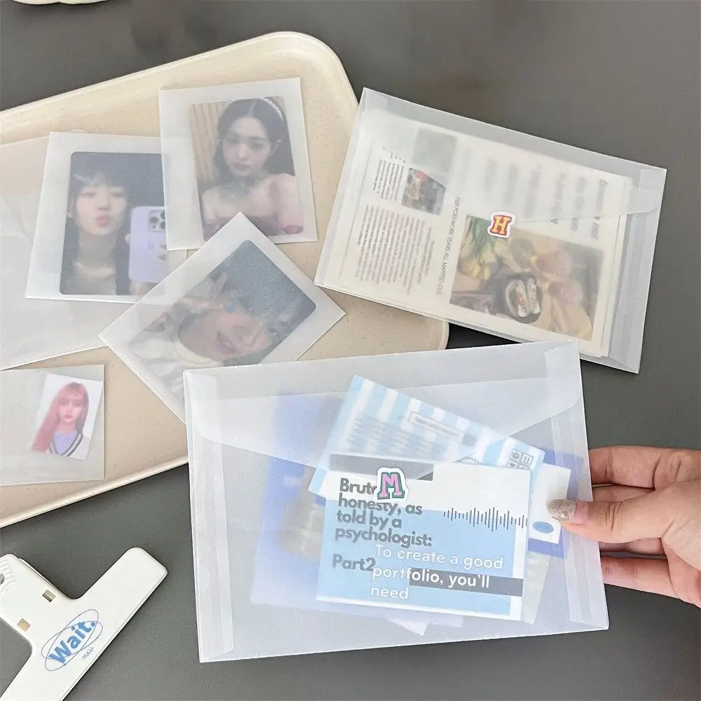 Bolsas de papel de mantequilla de 20 piezas, almacenamiento de tarjetas postales semitransparente, cubierta de fotos a prueba de polvo, bolsa de embalaje de regalo