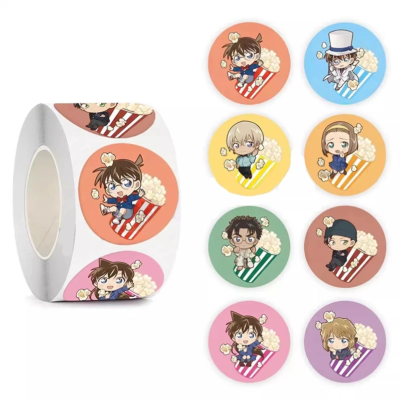 500PCS/Roll Anime Jimmy Kudo Maurice Leblanc Anita Hailey Kid Phantom Thief Exclusive Design Stationery Sticker Sealing Decals