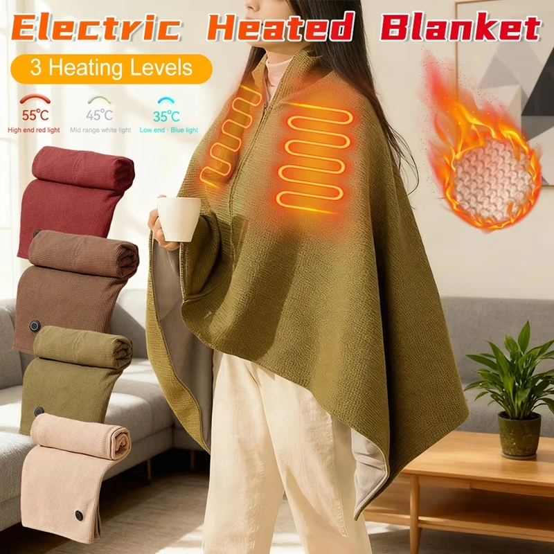 

Graphene Heating Usb Electric Blanket For Home&office, Portable Warm Blanket Washable Shoulder And Knee Dual-use Fast Heating ﻿