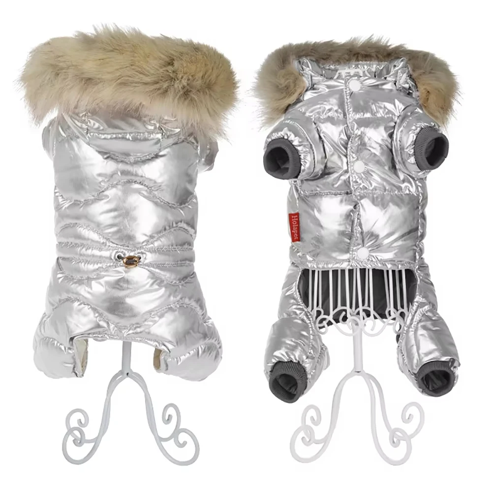Winddichte Jacke mit abnehmbarer Kapuze, Winter-Warm-Overall für Hunde, Welpen, Chihuahua, French Bulldog, Mantel, Haustierbekleidung, Kostüm – Detail 6