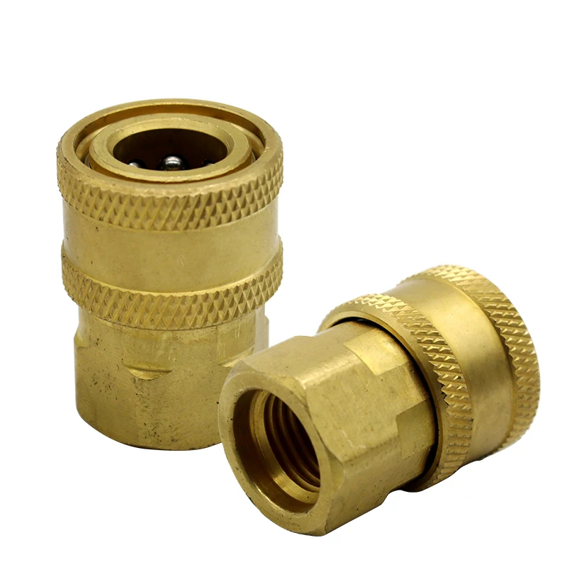 Conector De Latão Lavadora De Alta Pressão, Adaptador De Lavagem Fêmea, Conexão Rápida com Rosca M14 * 1.5, 1/4 pol